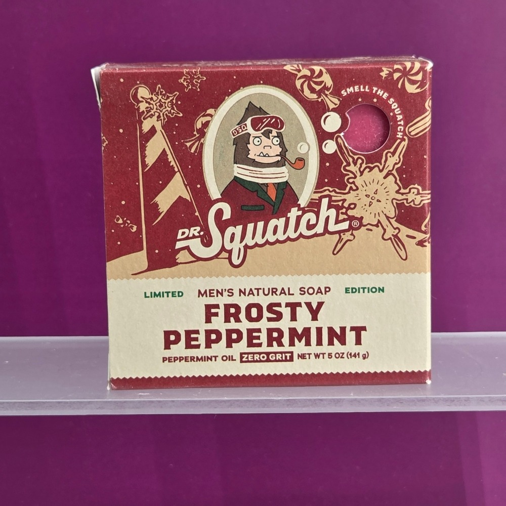 Dr Squatch Natural Soap Mens‎ 5oz Frosty Peppermint Limited Edition Holiday